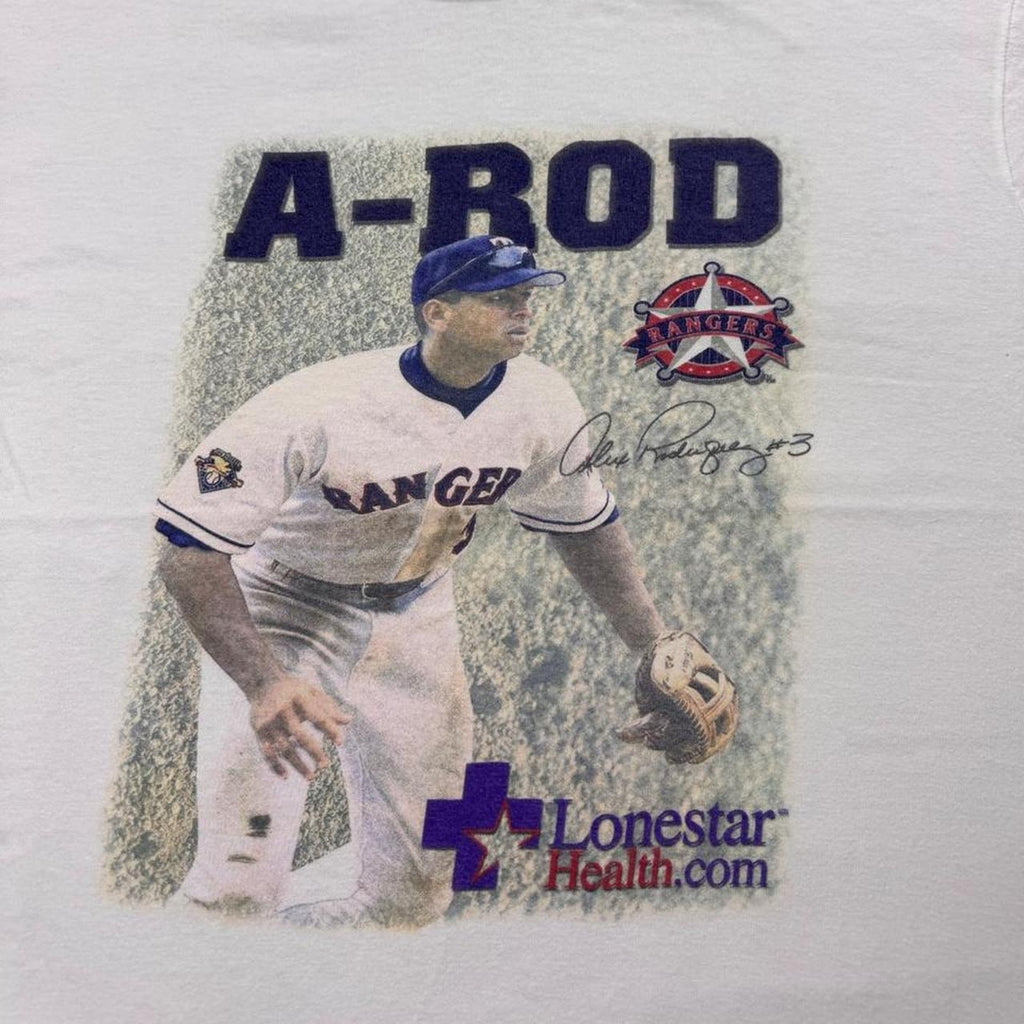 1990s Alex Rodriguez A-Rod Texas Rangers Baseball Tee | Large