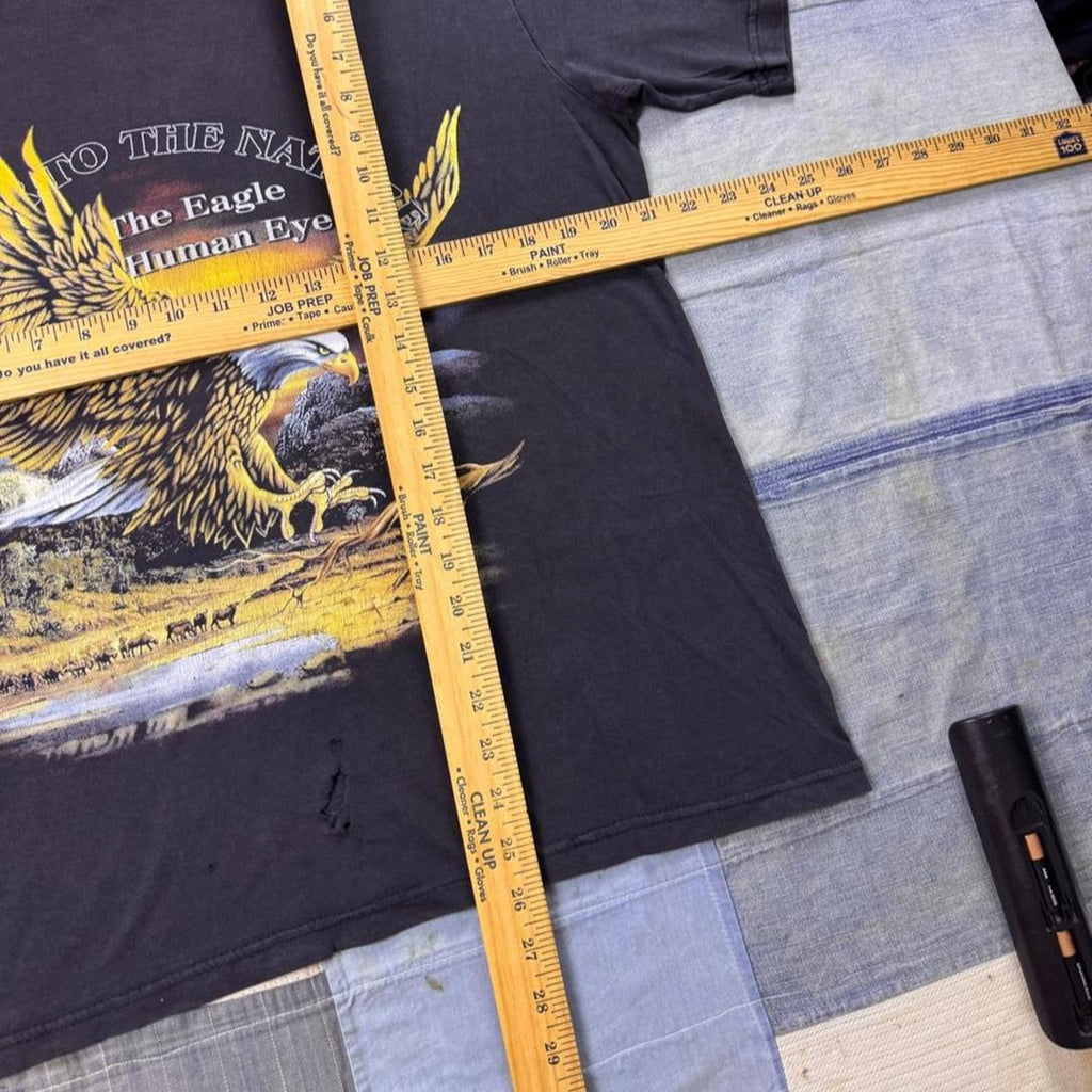 1990s The Eagle Human Eye Nature Graphic Tee | Large