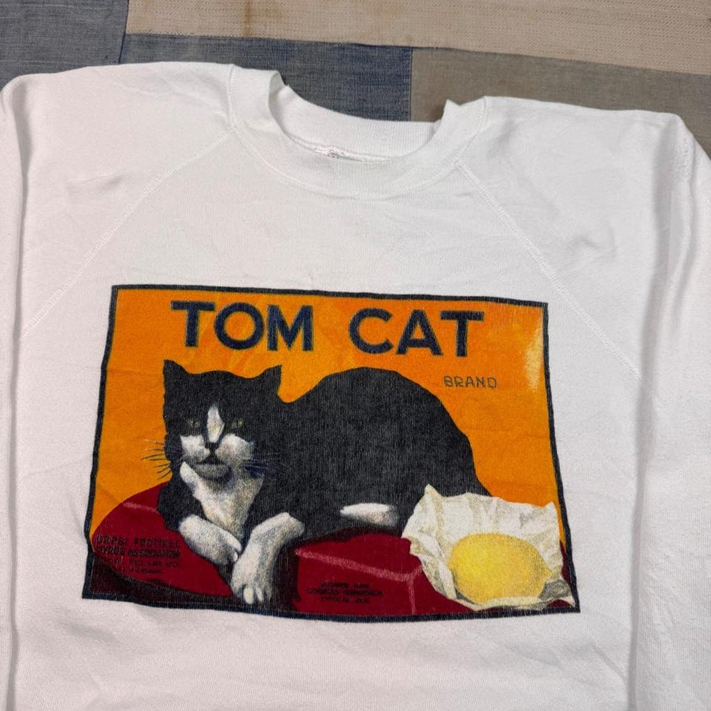 1990s Tom Cat Brand Cat Sweatshirt | L