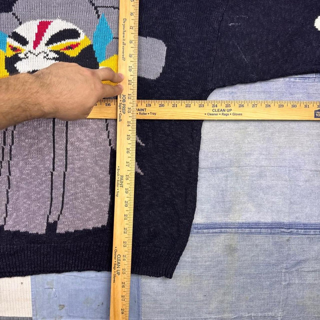 1990s Tony Lambert Kabuki Opera Mask Sweater | L