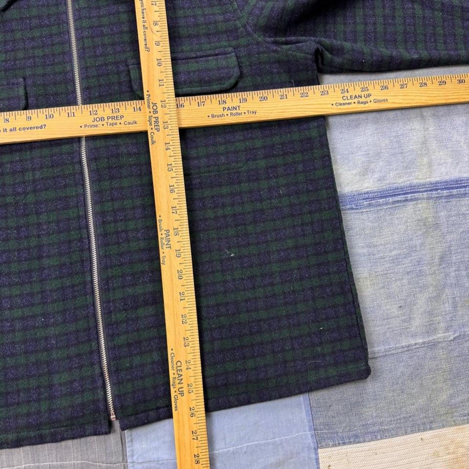 1990s Old Navy Clothing Co. Plaid Wool Blend Zip Womens Jacket | Large