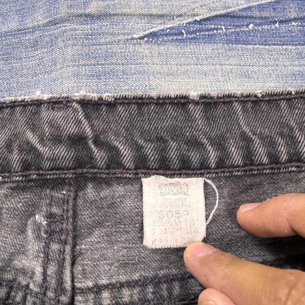 1990s Levi’s 505 Distressed Faded Black Jeans | 36x30.5