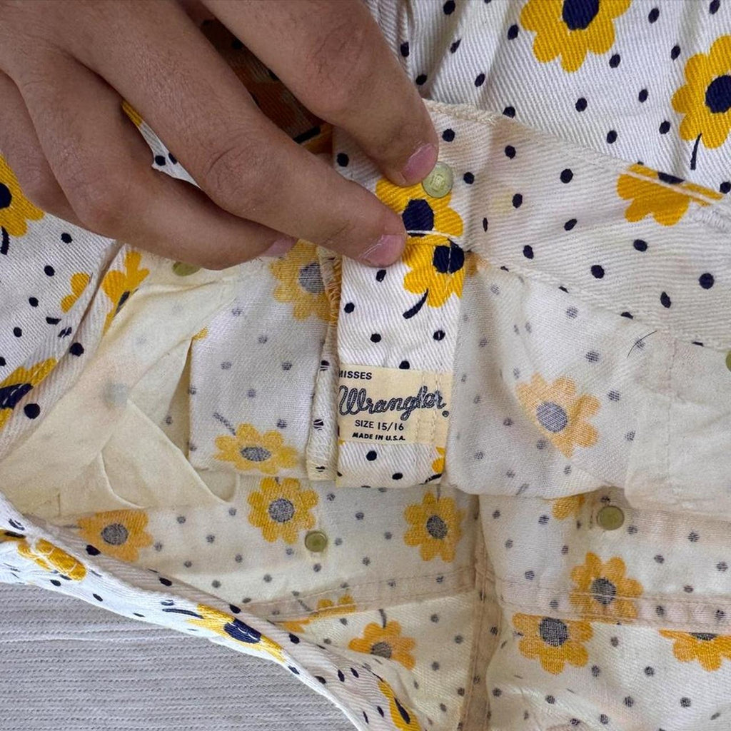 1970s Wrangler Daisy Polka Dot High-Rise Jeans | 27 x 28.5