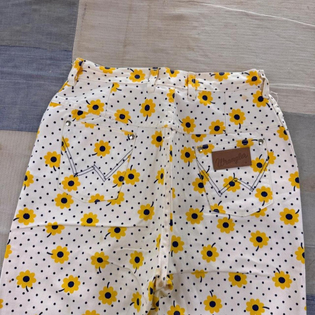 1970s Wrangler Daisy Polka Dot High-Rise Jeans | 27 x 28.5