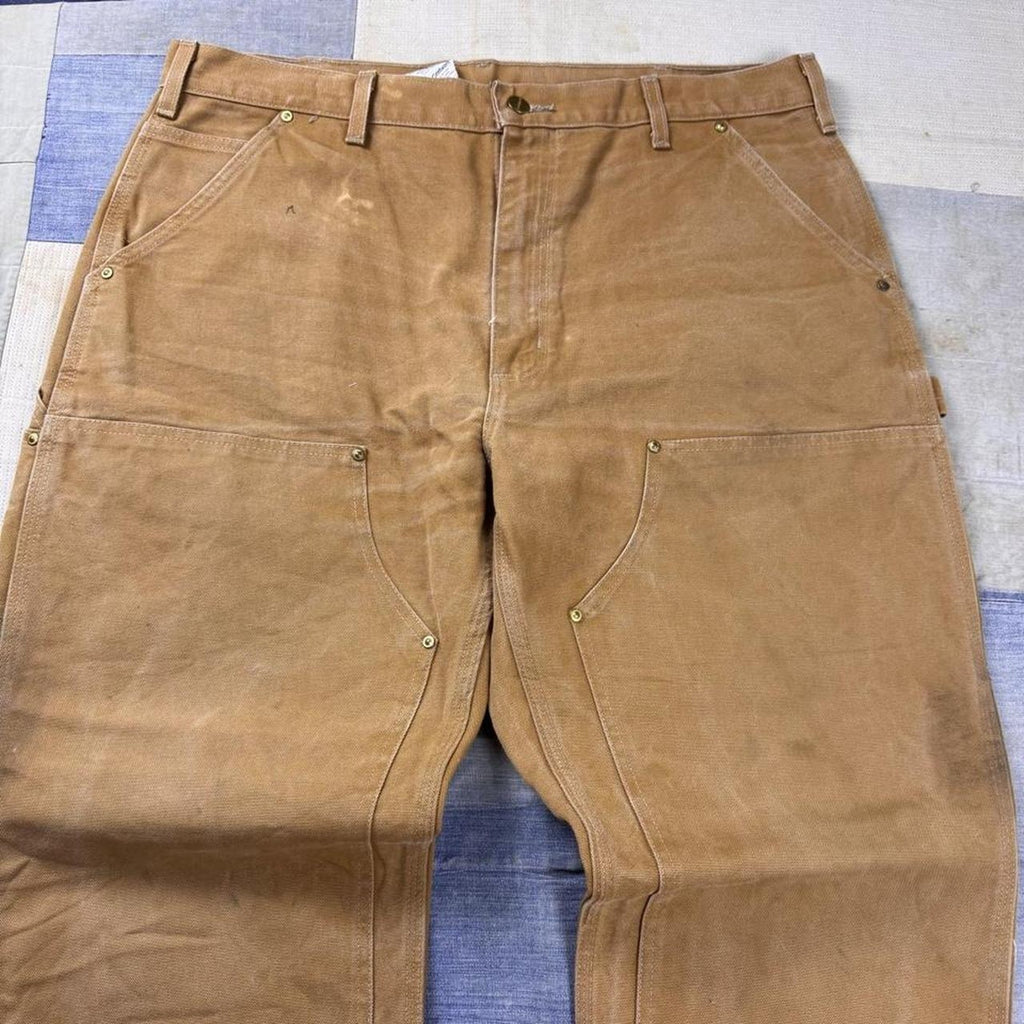 2000s Carhartt tan canvas Double Knee carpenter pants | Size 38x30