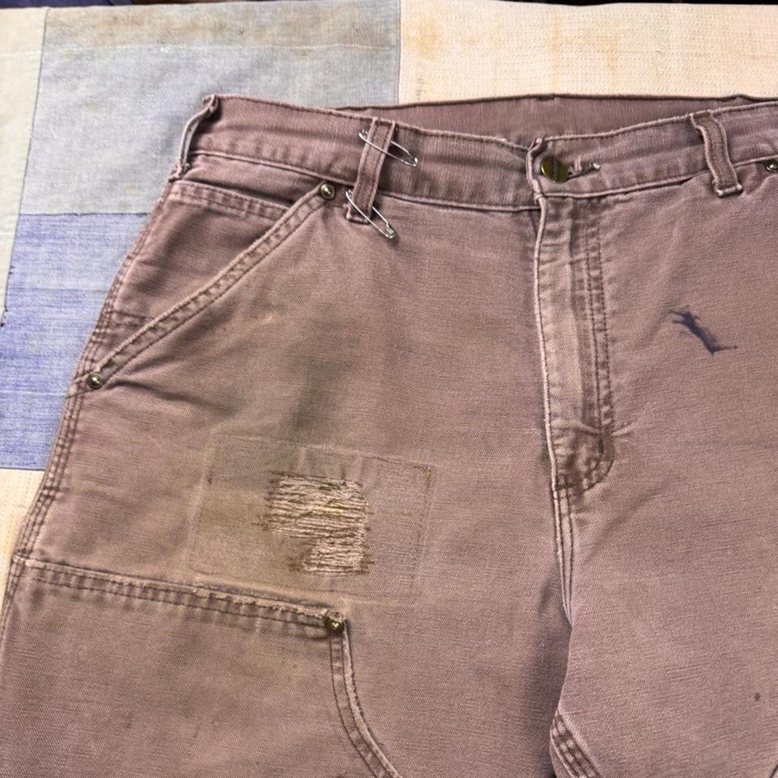 2000s Carhartt B136 CHT Double Knee Carpenter Pants | 31x30