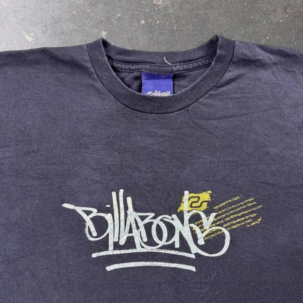 Early 2000s Billabong Graffiti Logo Surf Tee | Medium