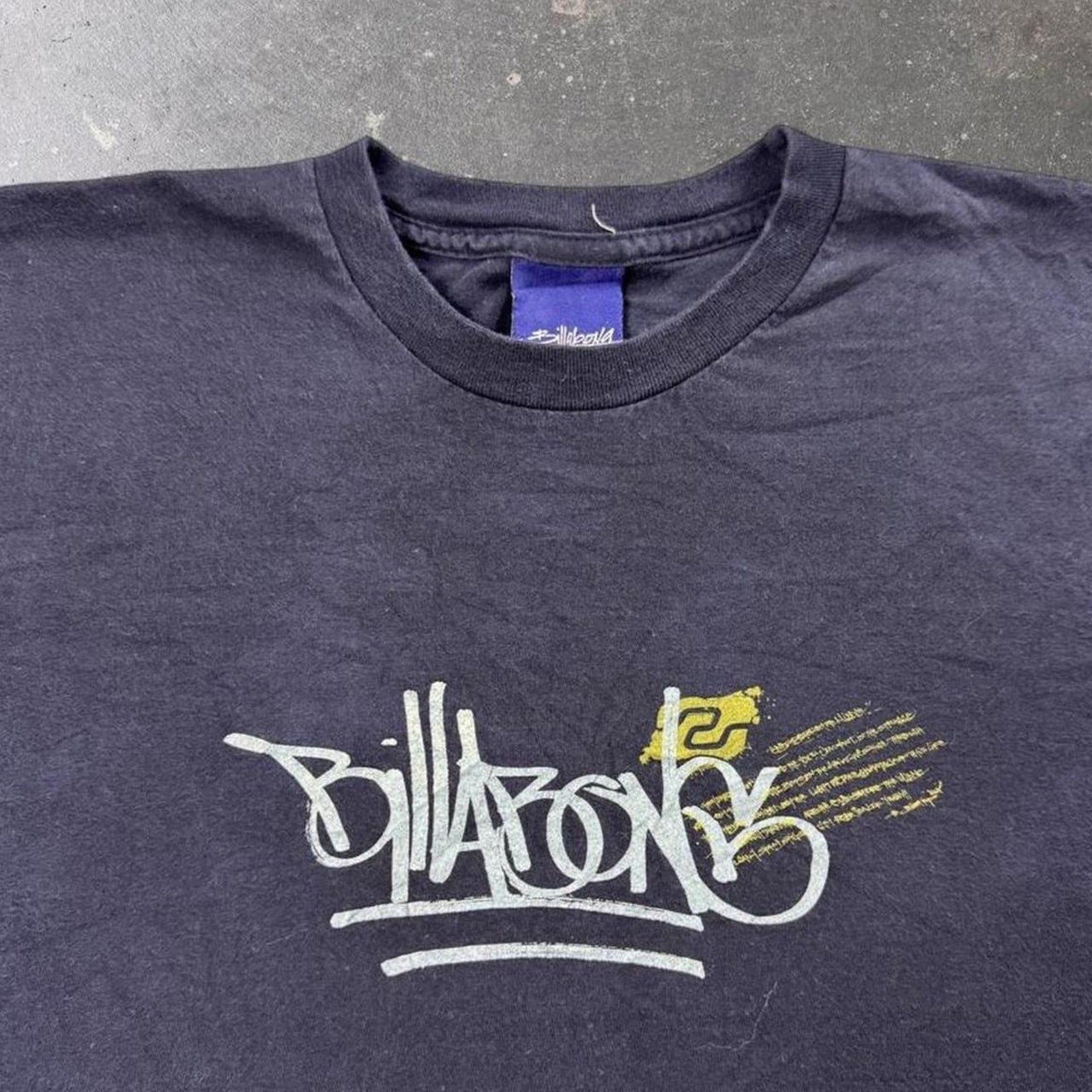 Early 2000s Billabong Graffiti Logo Surf Tee | Medium