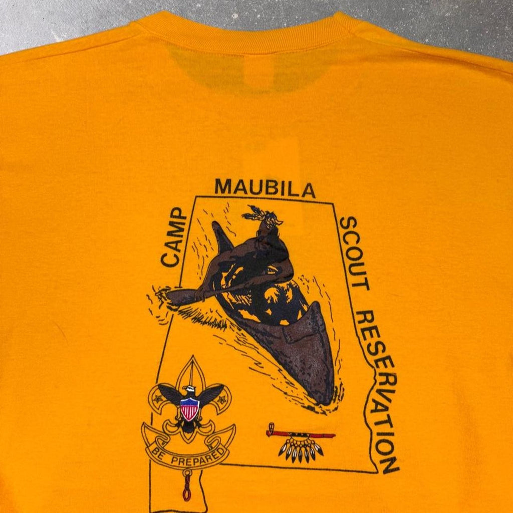 1980s Camp Maubila Scout Reservation Canoe Graphic Tee | XL