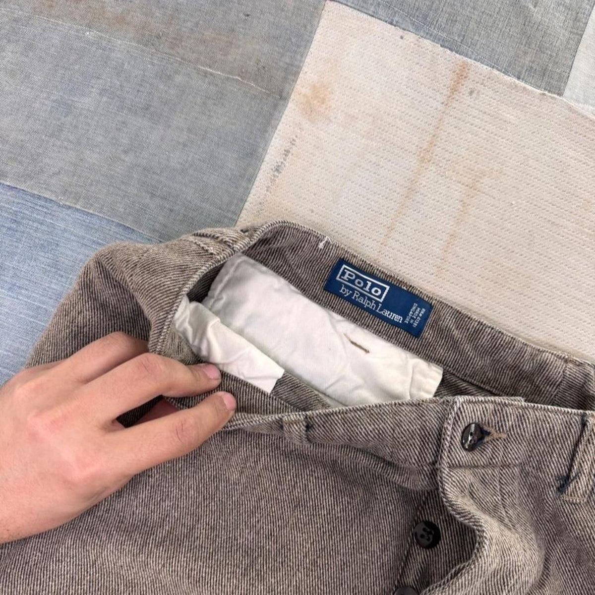 1990s Polo Ralph Lauren Herringbone Cargo Pants | 38x31