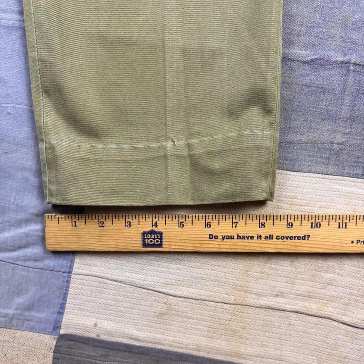 1960s Olive Green Workwear Chino Pants | 35 x 29