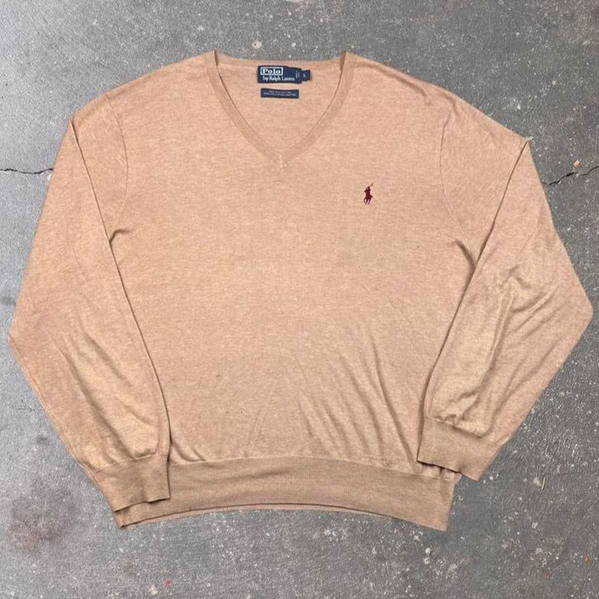 2000s Polo Ralph Lauren Pima Cotton V-Neck Sweater | XL