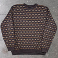 1990s Bill Blass Geometric Textured Knit Crewneck Sweater | 2XL