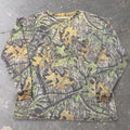 1990s Mossy Oak Obsession Distressed Camo Long Sleeve Pocket Tee | XL