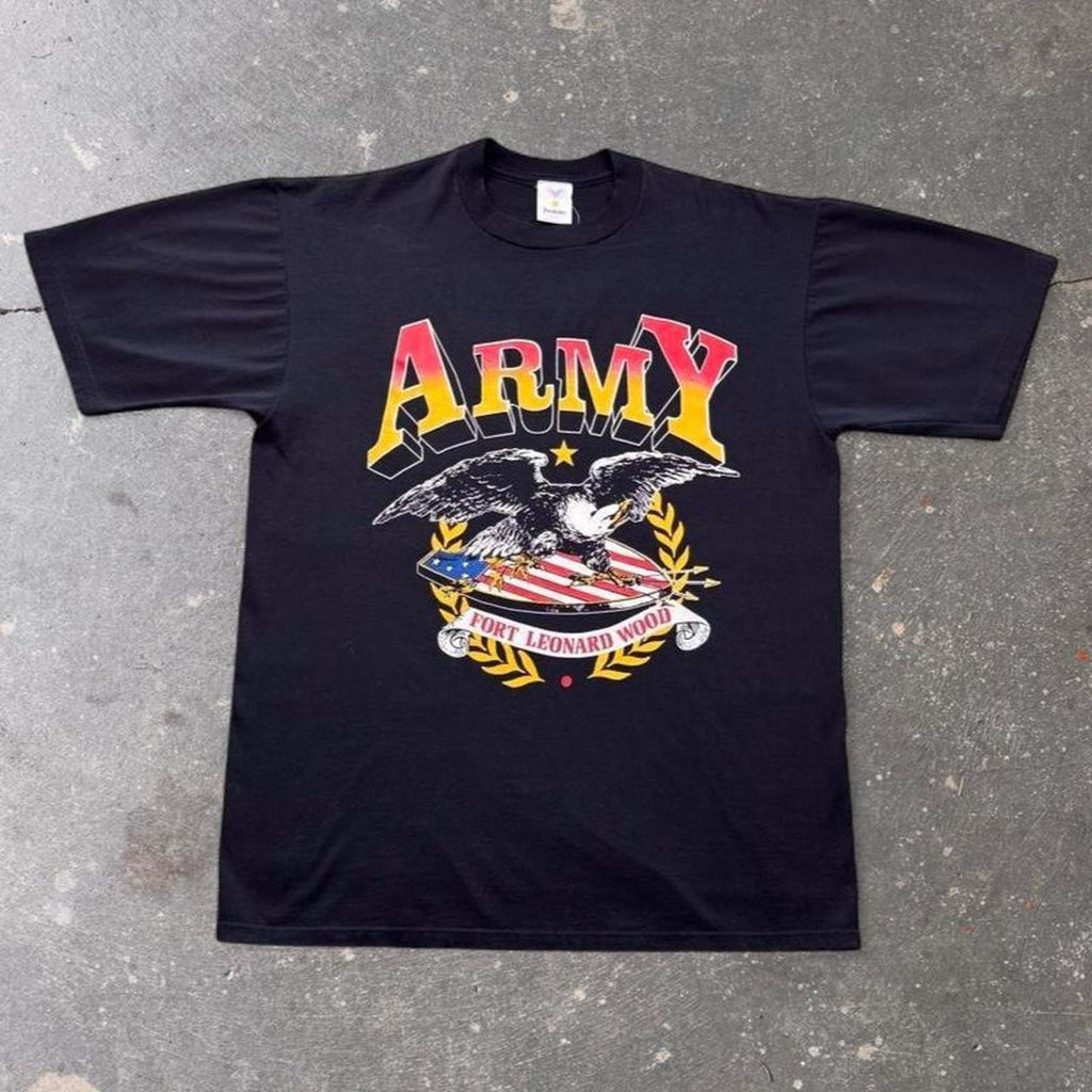 1990s U.S. Army Fort Leonard Wood Eagle Tee | XL