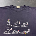 1990s Beer Drinking Evolution Stick Figure Graphic Tee | Large
