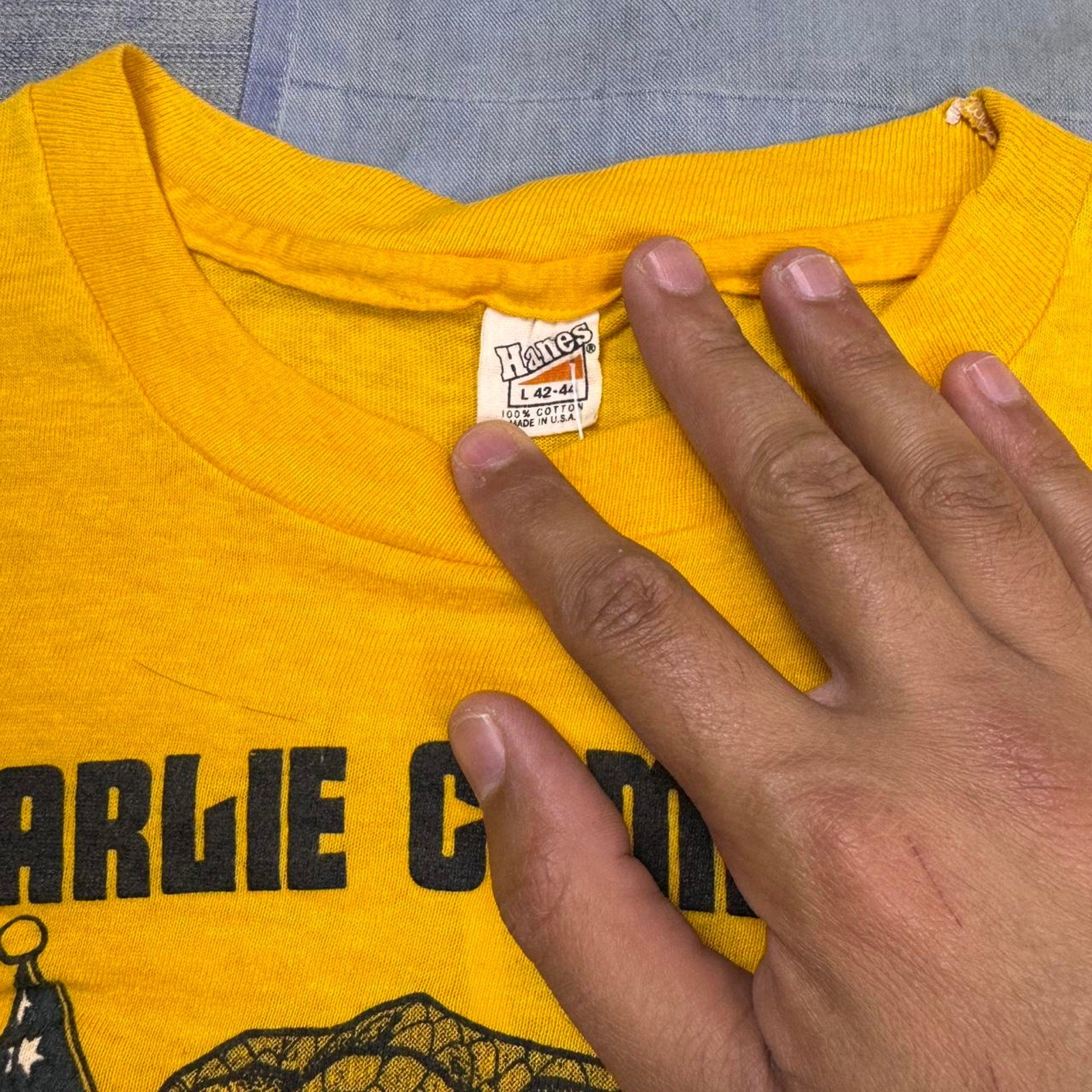 1970s Charlie company hanes military tee | L