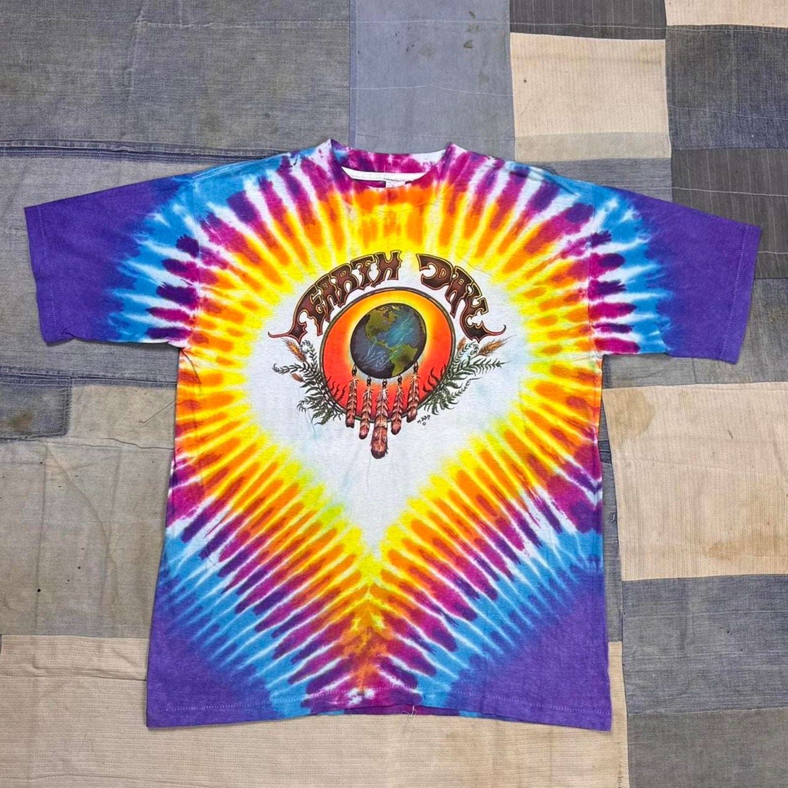 1990s Earth Day tie-dye tee | Large