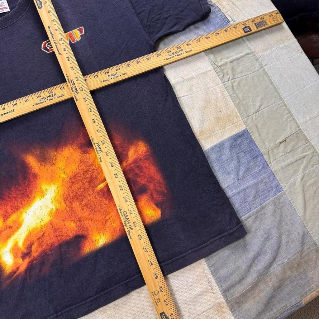 1990s EMP Fire Flames Double-Sided Graphic Tee | XL