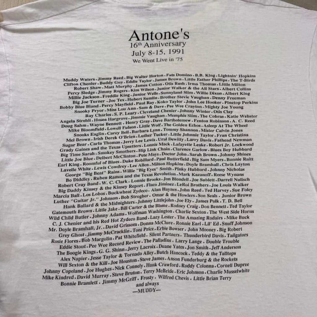 1991 Stevie Ray Vaughan Antone’s 16th Anniversary Blues Tee | Large