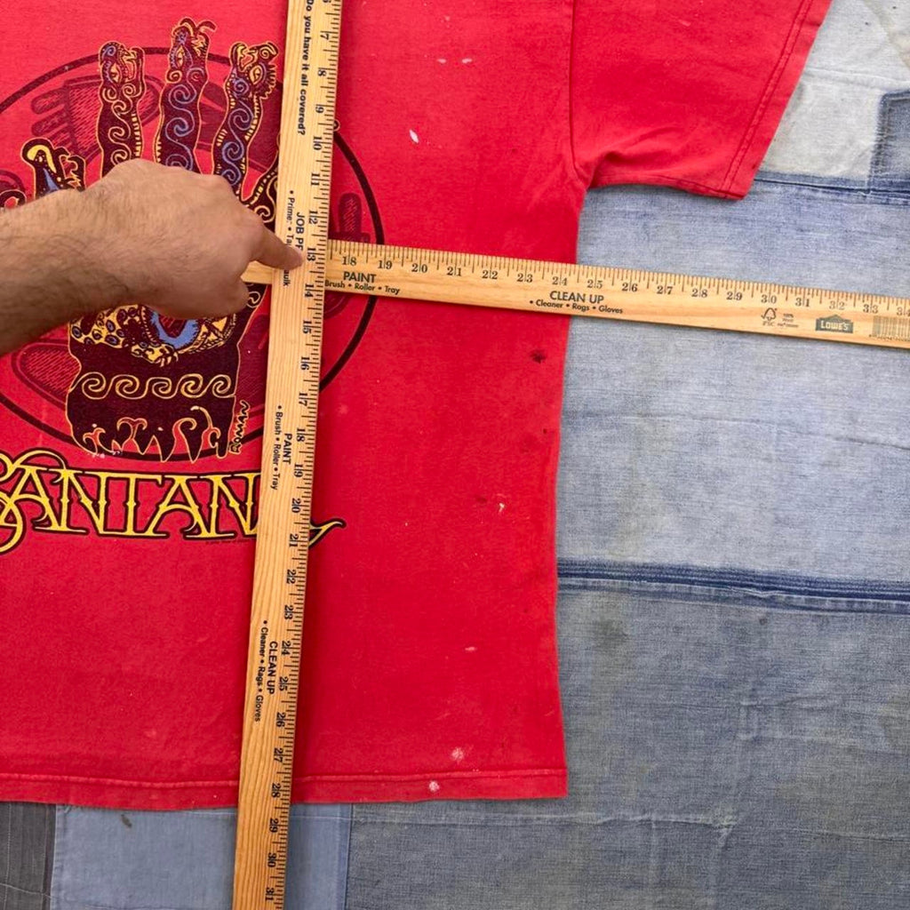 2000s Santana Psychedelic Hand Red Distressed Band Tee | Fits XL