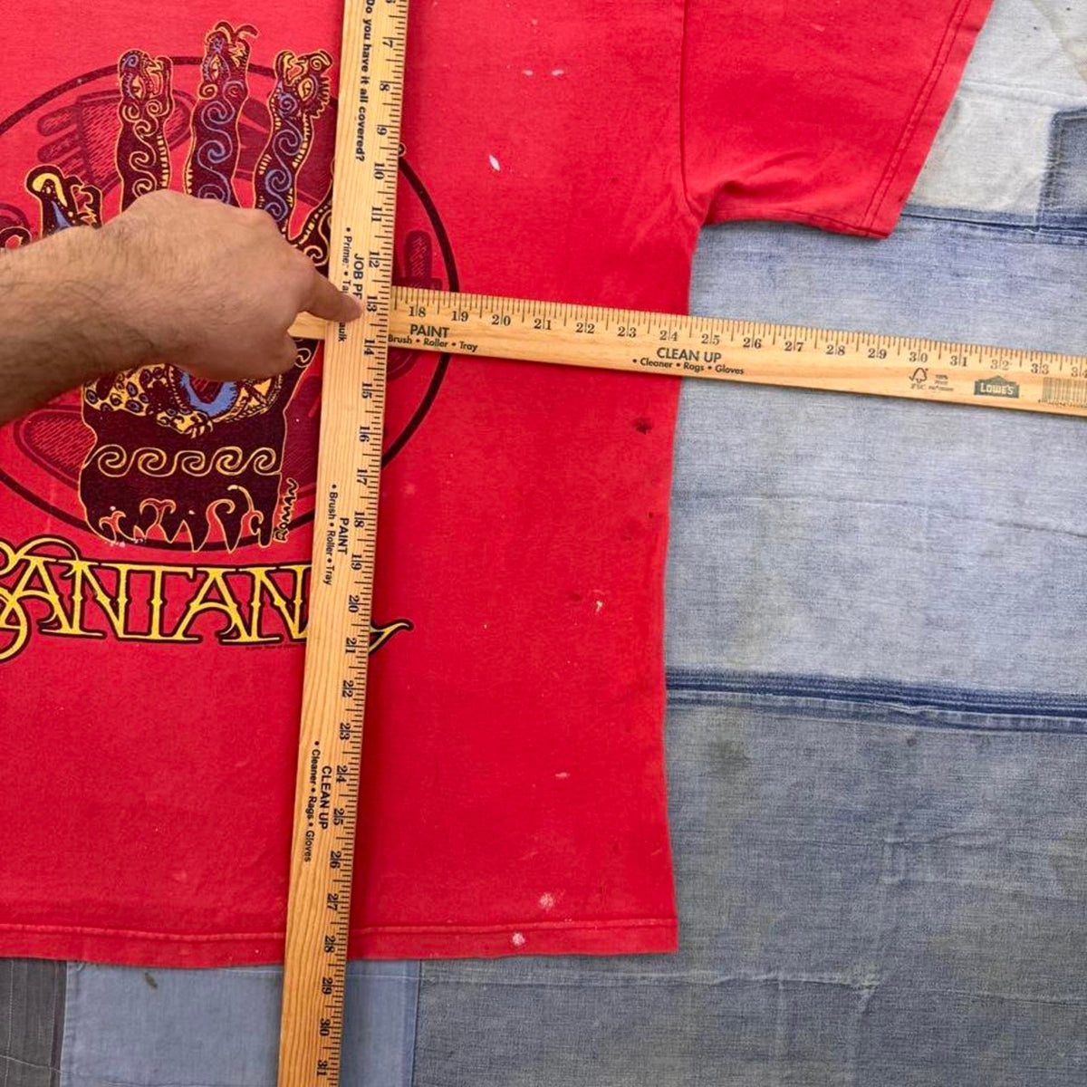 2000s Santana Psychedelic Hand Red Distressed Band Tee | Fits XL