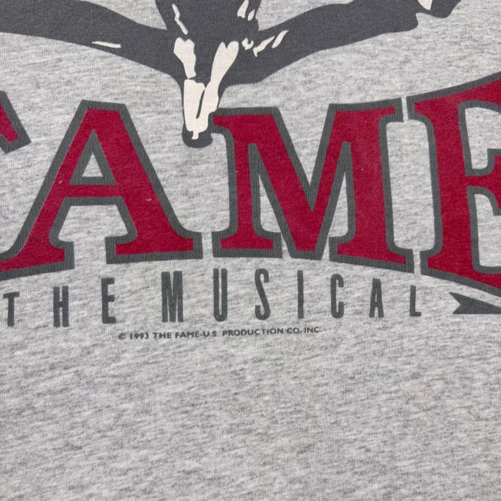1993 Fame The Musical Original Production Graphic Tee Gray Single Stitch | Medium