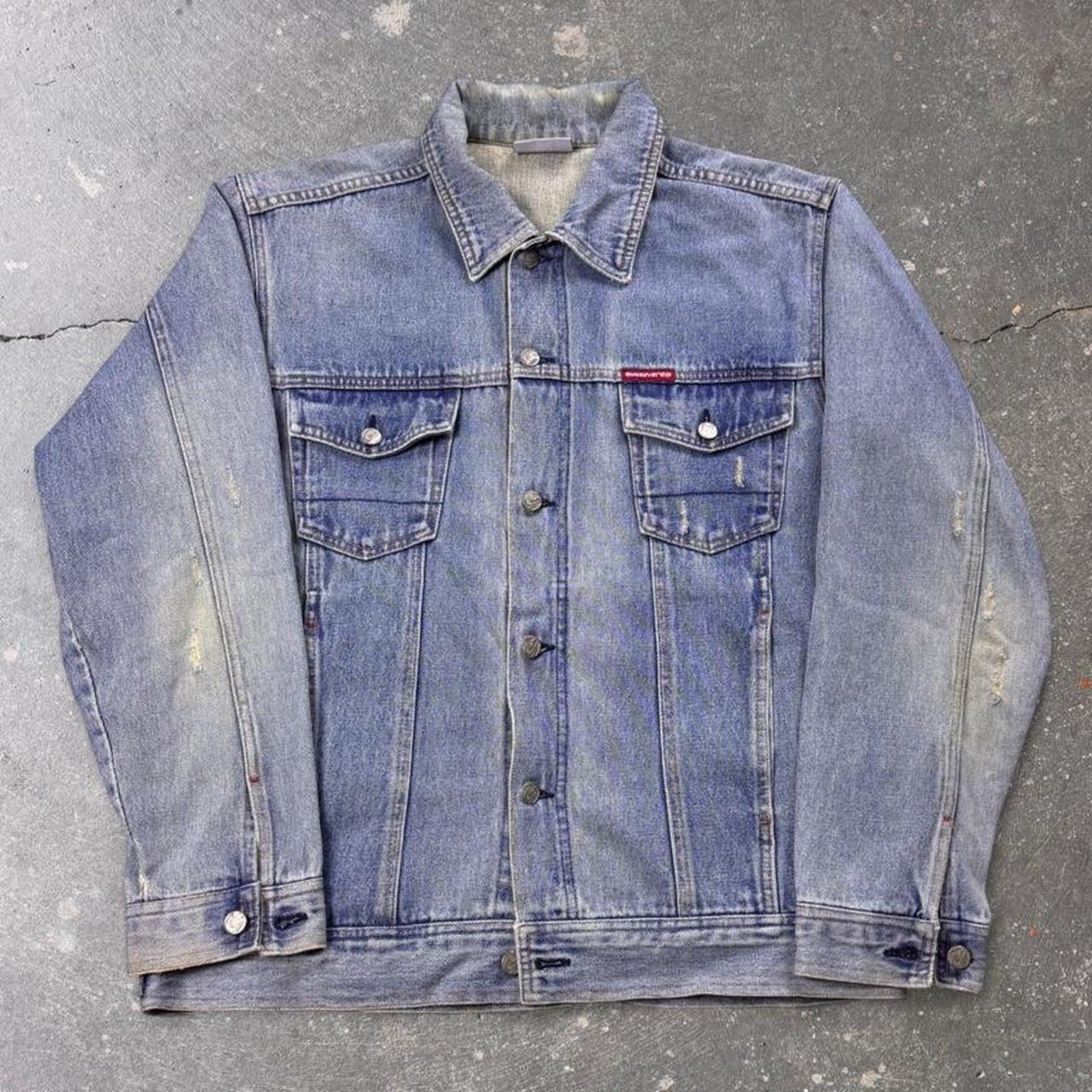 Vintage 1990s Quiksilver Selvedge Denim Trucker Jacket | XL