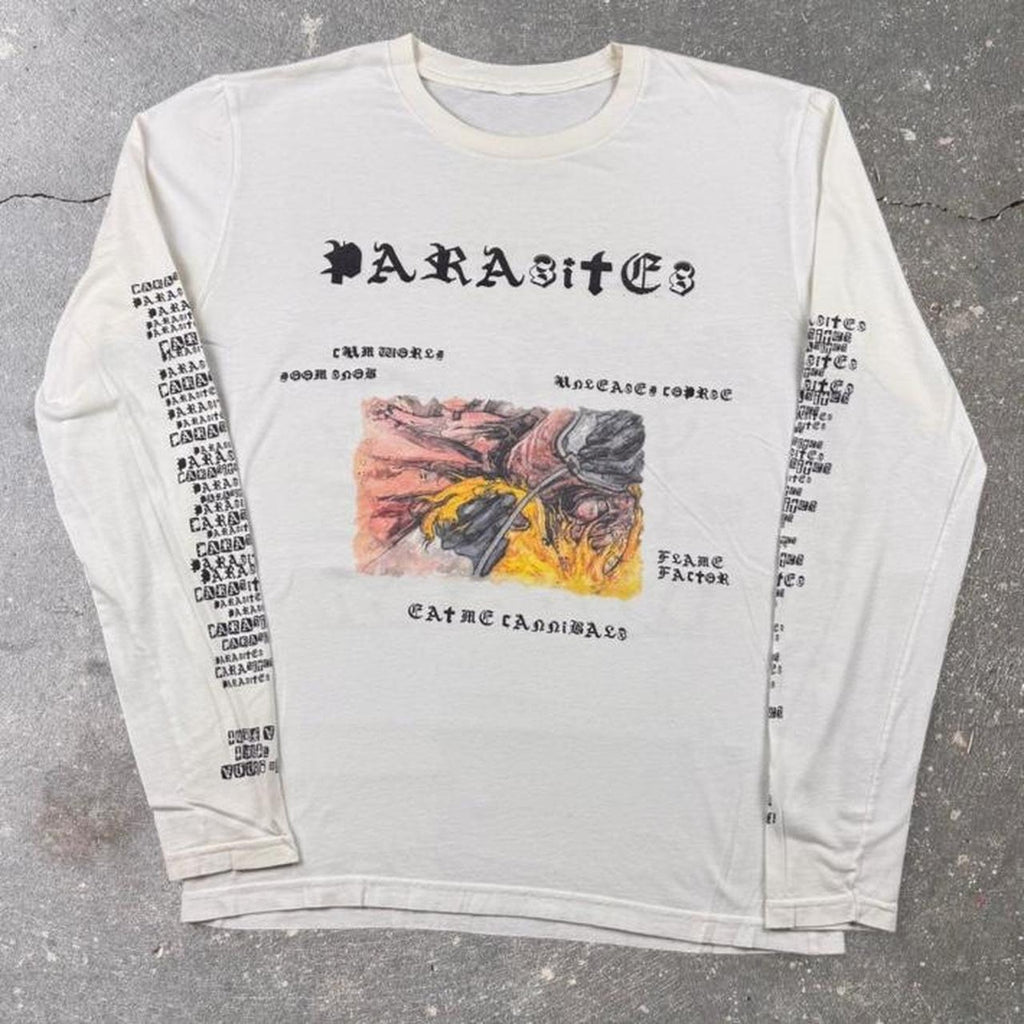 2020s Parasites Eat Me Cannibals Graphic Long Sleeve Tee | Medium