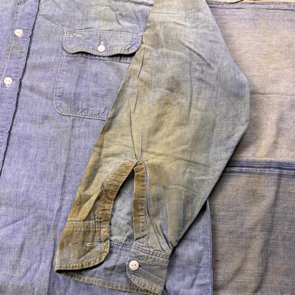 1950s Penneys Big Mac Sanforized Chambray Work Shirt | XL