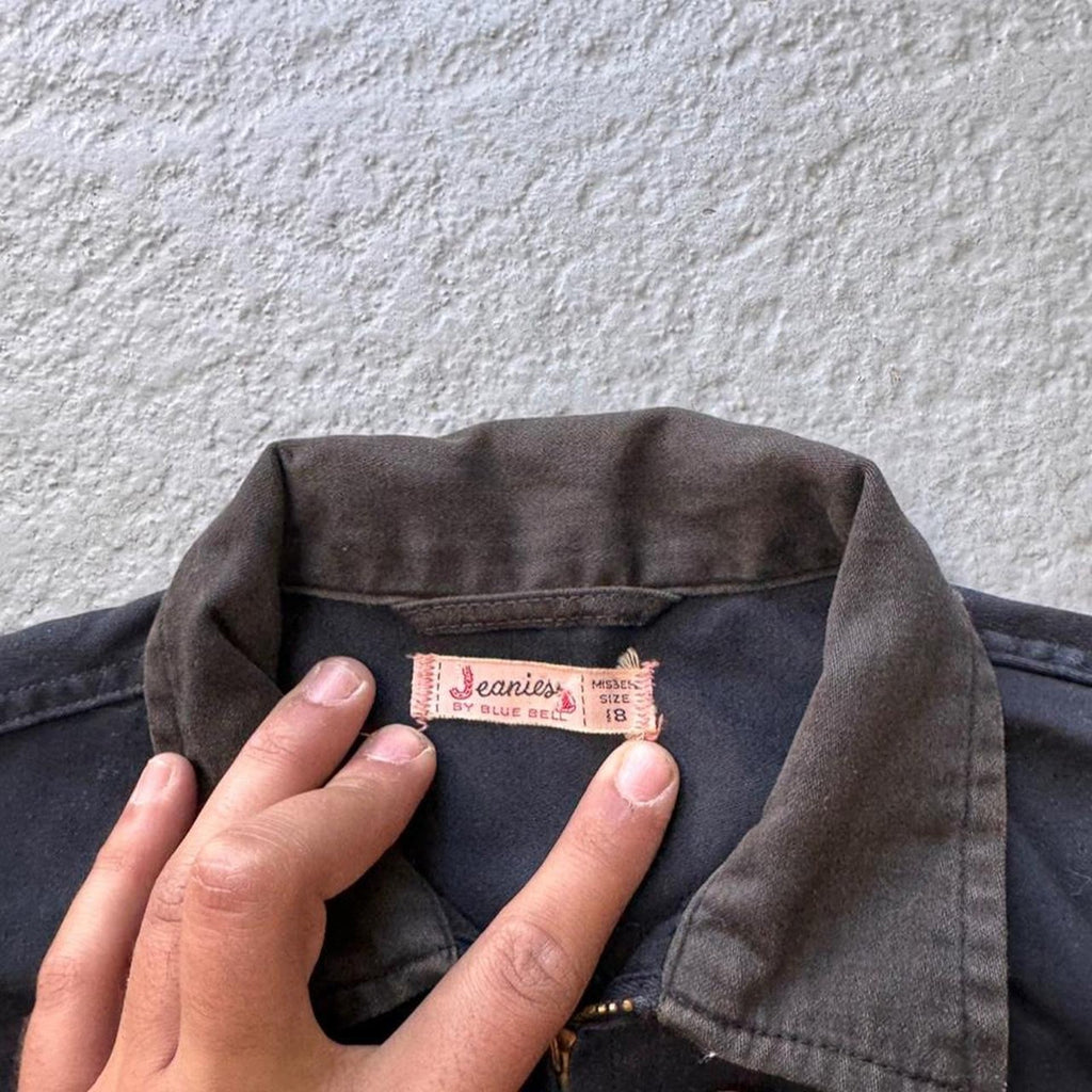 1950s Jeanies By Blue Bell Black Twill Jacket | L
