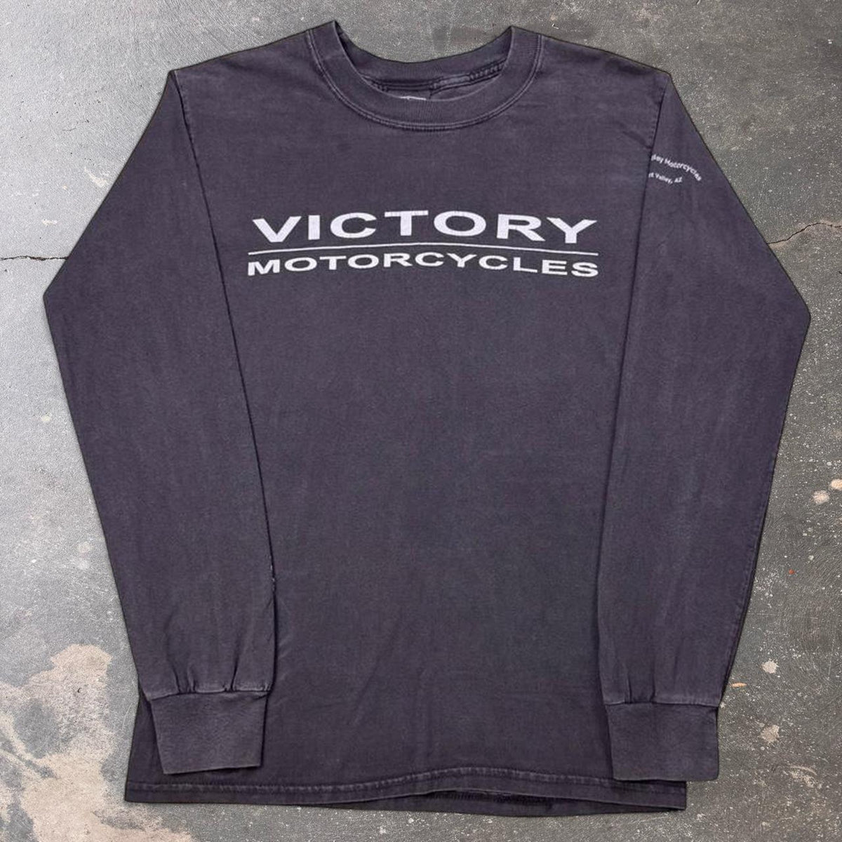 2000s Victory Motorcycles Logo Long Sleeve Tee | Small