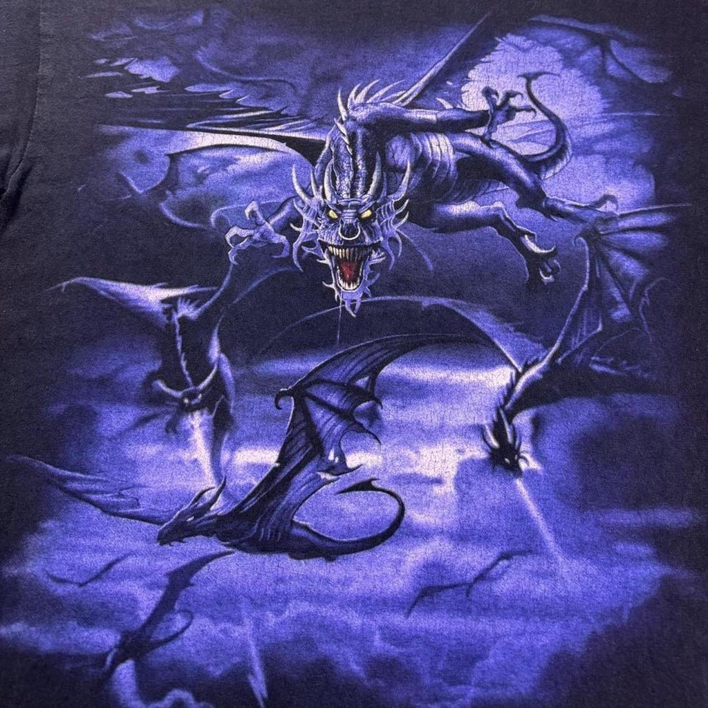 2000s Alstyle Purple Dragon Fantasy Graphic Tee | Medium