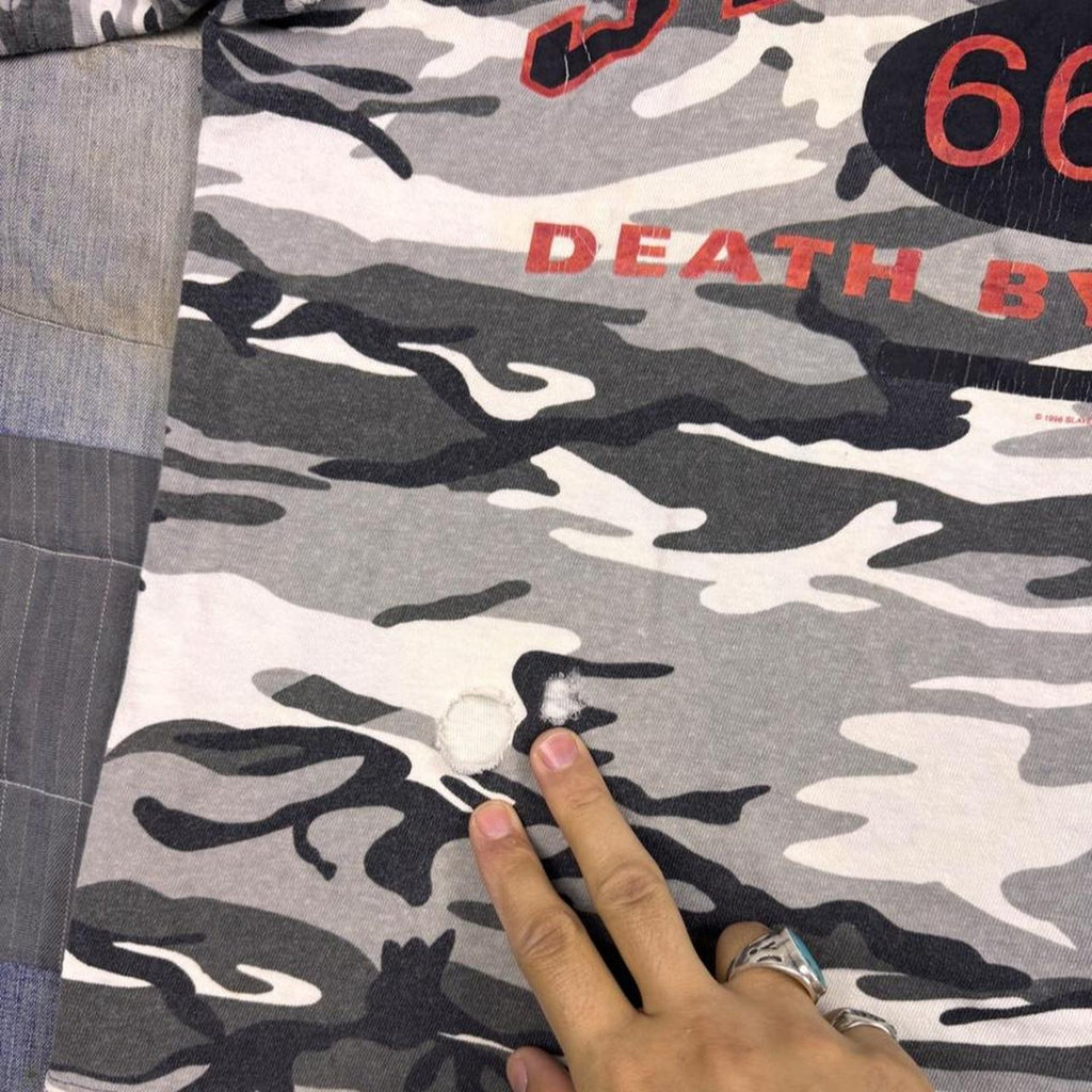 1999 Slayer 666 Death By Design Camo All Over Print Tee | Extra Large