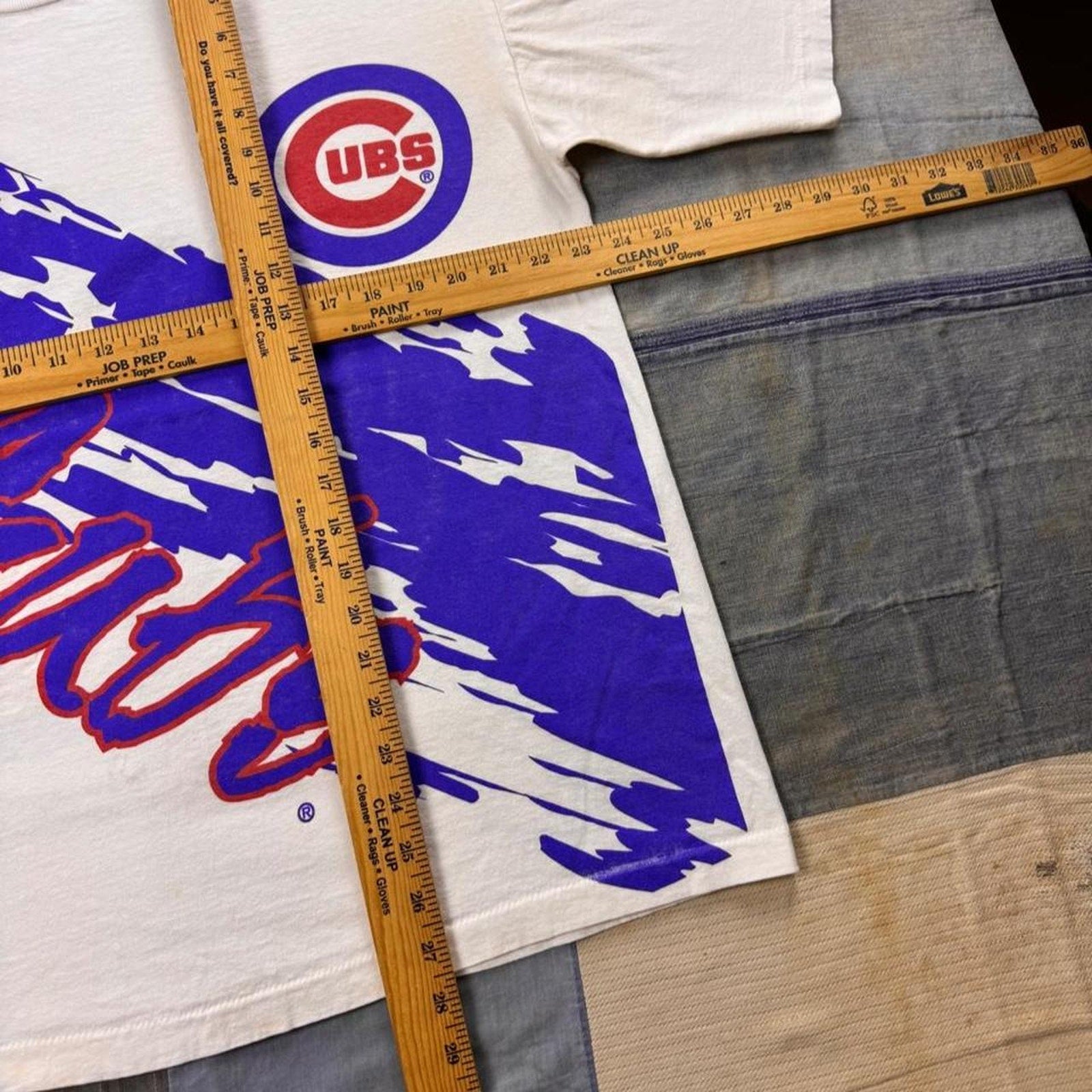 1996 Chicago Cubs Logo Athletic All Over Print Tee | Large