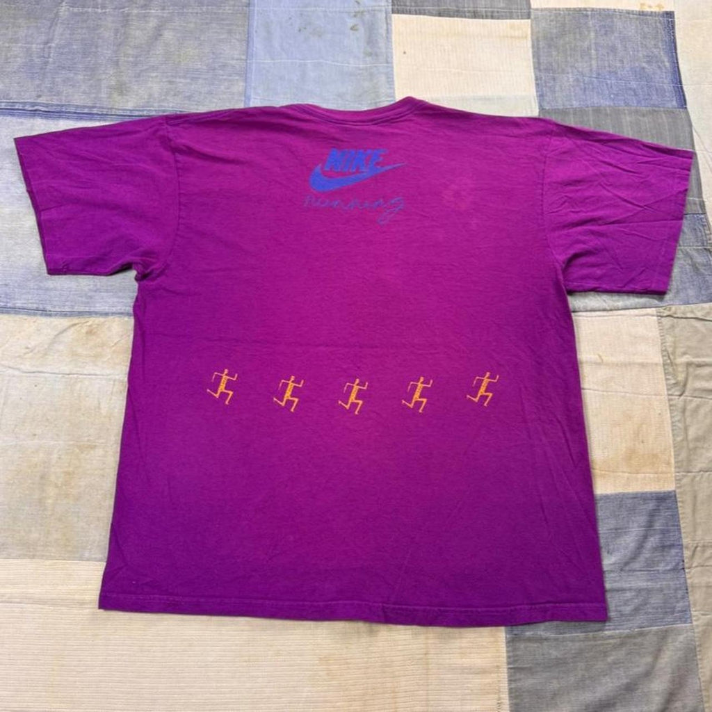 1990s Nike Running Neon Graphic Tee | Large