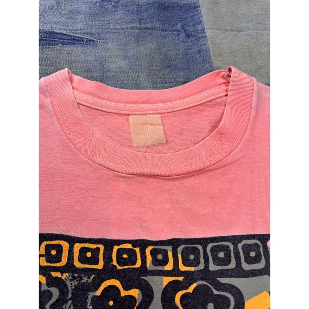 1990s Abstract Floral Graphic Tee | Large