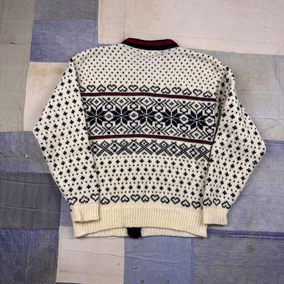 1980s L.L. Bean Made in USA Nordic Fair Isle Wool Cardigan | Medium