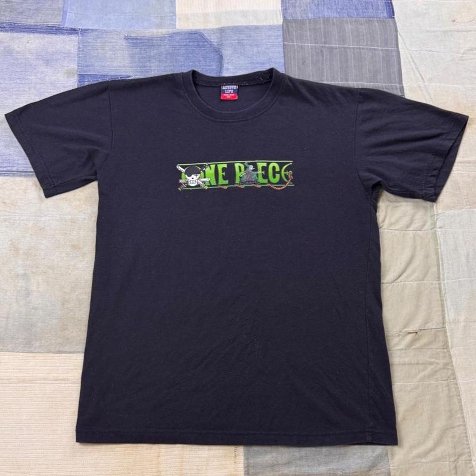 2000s One Piece Roronoa Zoro Straw Hat Pirates Double-Sided Tee | Medium