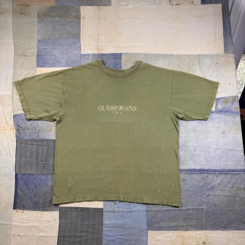 1990s Guess Jeans USA Faded Logo Tee | XL