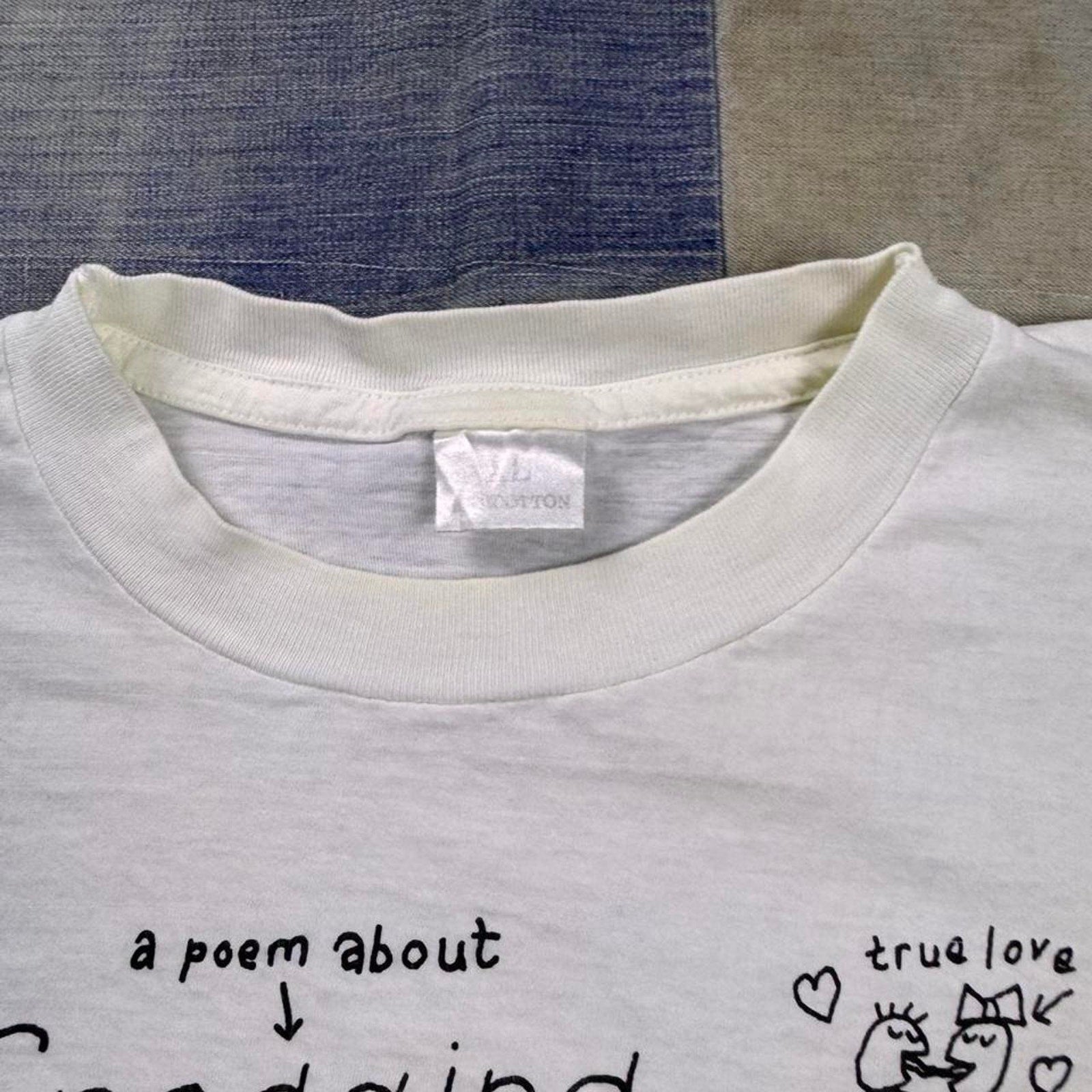 1990s Purple Ronnie “Snogging” poem graphic Tee | Large