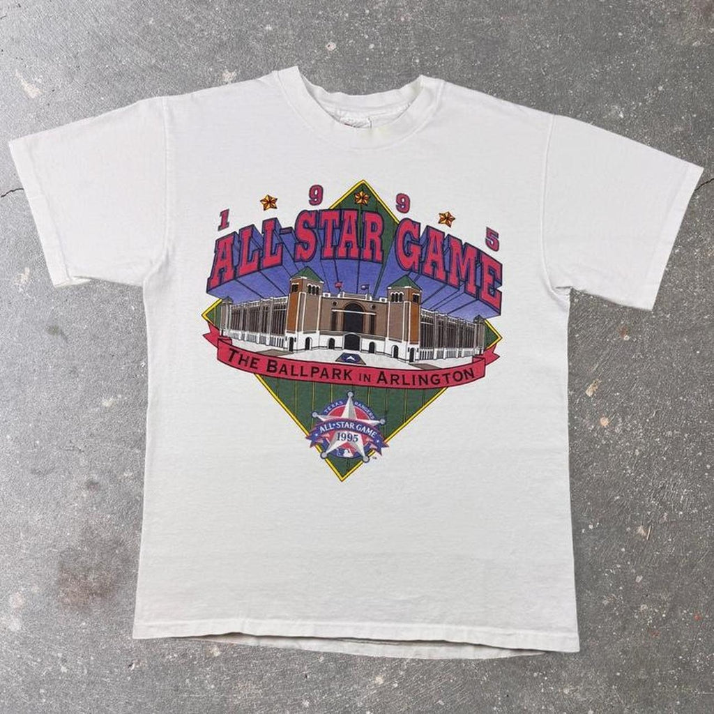 1995 MLB All-Star Game Texas Rangers Arlington Baseball Tee White | Medium
