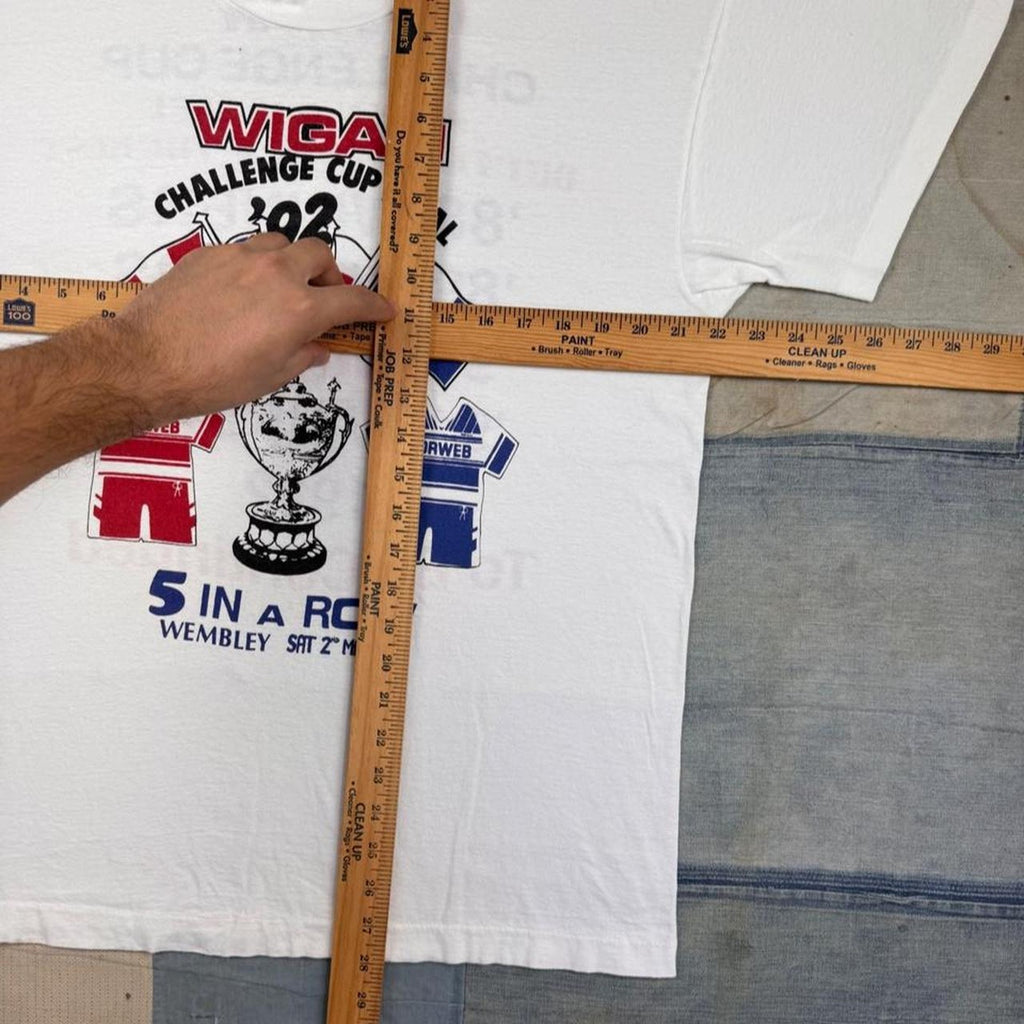 1992 Wigan Rugby Challenge Cup Final 5 In A Row Tee | L