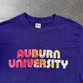 1980s Auburn University Color Flocked Graphic Tee | Large