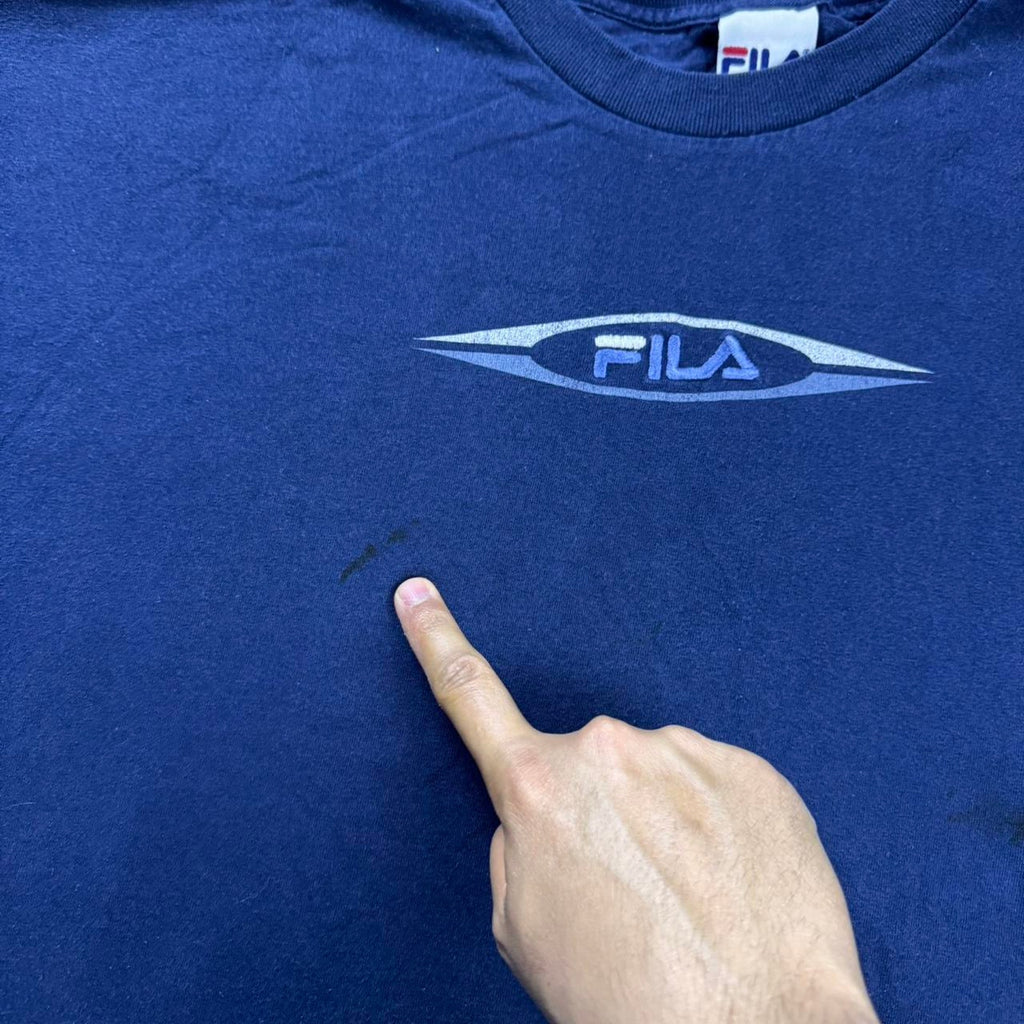 2000s Fila Embroidered navy blue Tee | XL