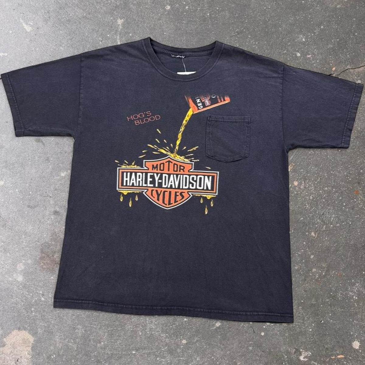2000 Harley-Davidson “Hog's Blood” Pocket Tee Morgantown WV | Large