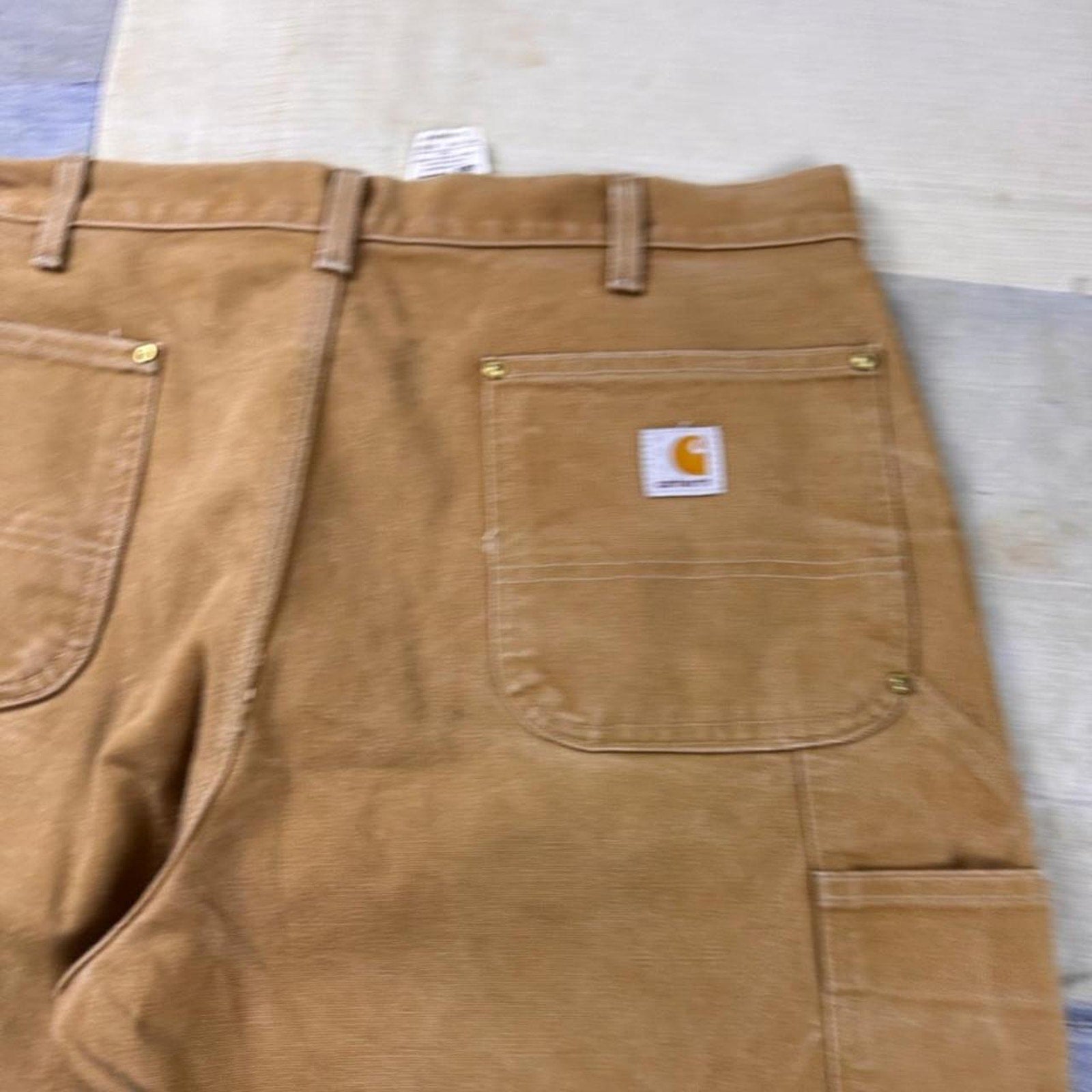 2000s Carhartt tan canvas Double Knee carpenter pants | Size 38x30