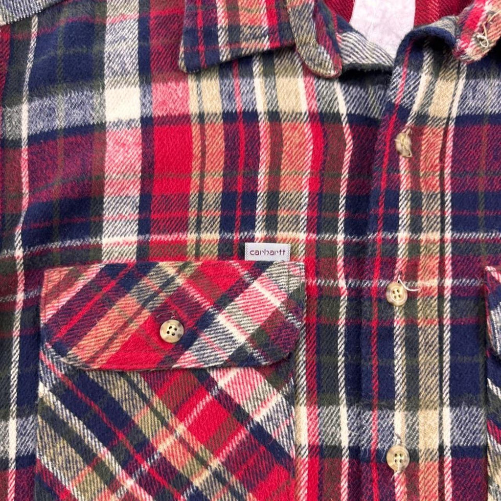 1990s Carhartt Rugged Outdoor Wear Plaid Flannel Shirt | XL