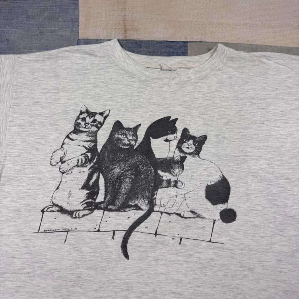 1990s Cats On A Wall Double Sided Tee | XL