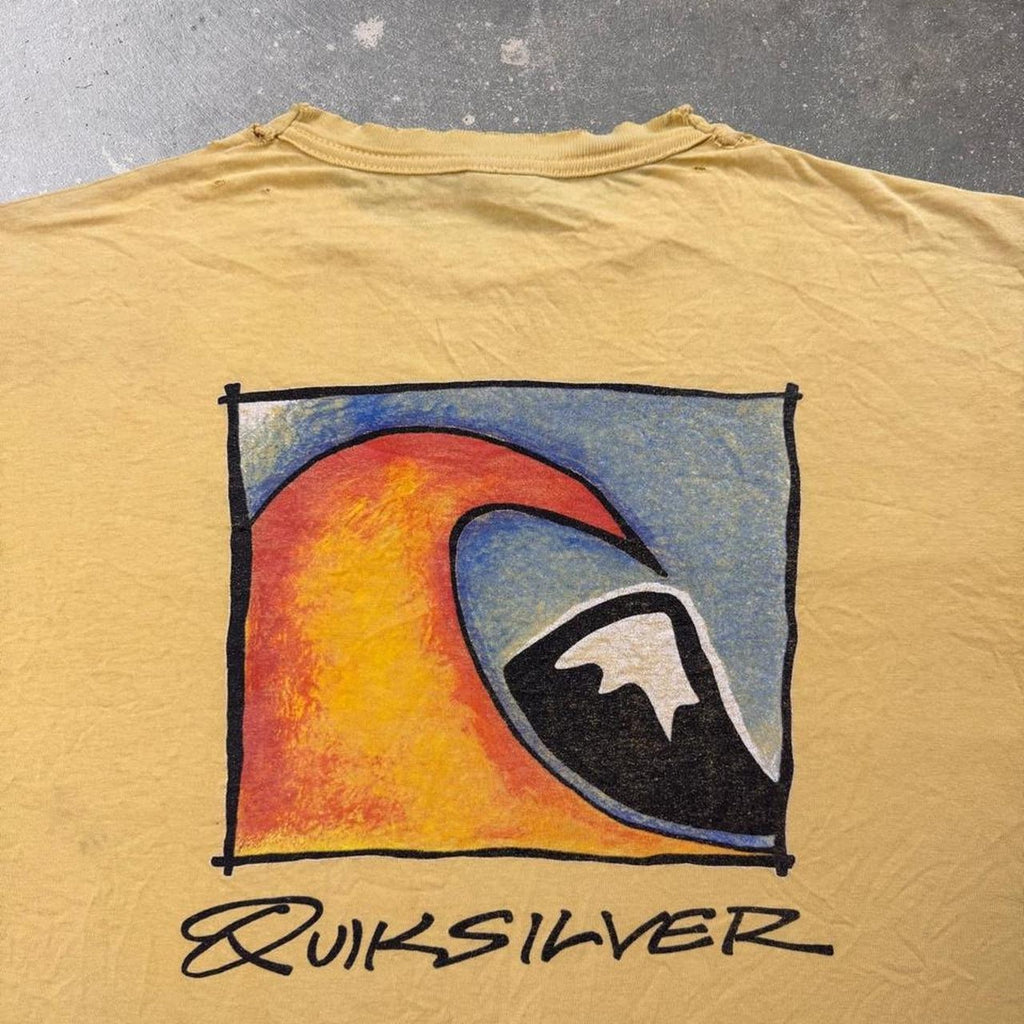 1990s Quiksilver Wave Logo Double-Sided Surf Tee | Medium